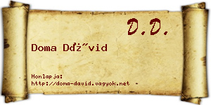Doma Dávid névjegykártya